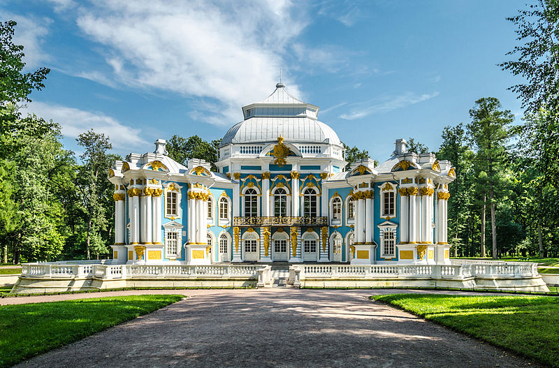 Павильон "Эрмитаж" в Екатерининском парке Царского села. Автор: Florstein, Wikimedia Commons 