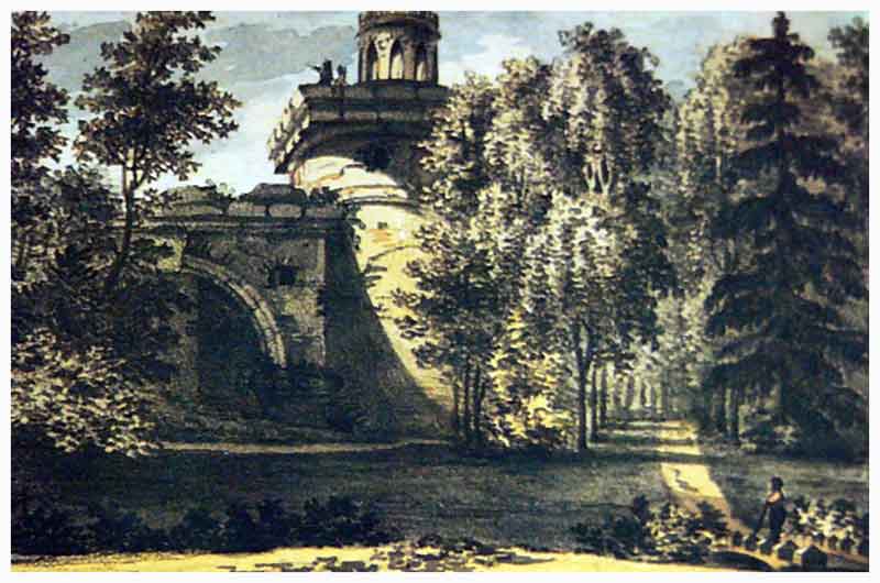 Вид на Башню - Руину в Царском Селе. Рисунок В. П. Лангера, 1820 г.. (Wikimedia Commons)
