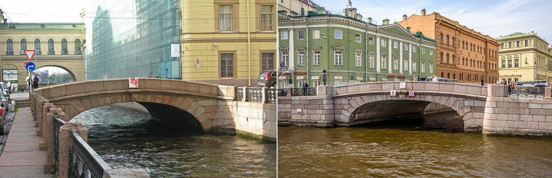 1-й и 2-й Зимние мосты.Фото: Екатерина Борисова, Alex 'Florstein' Fedorov (Wikimedia Commons)