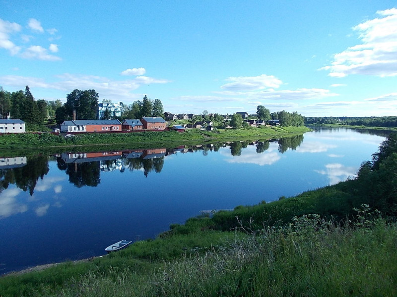 Берег реки Сясь в Колчаново. Фото: Uz1awa