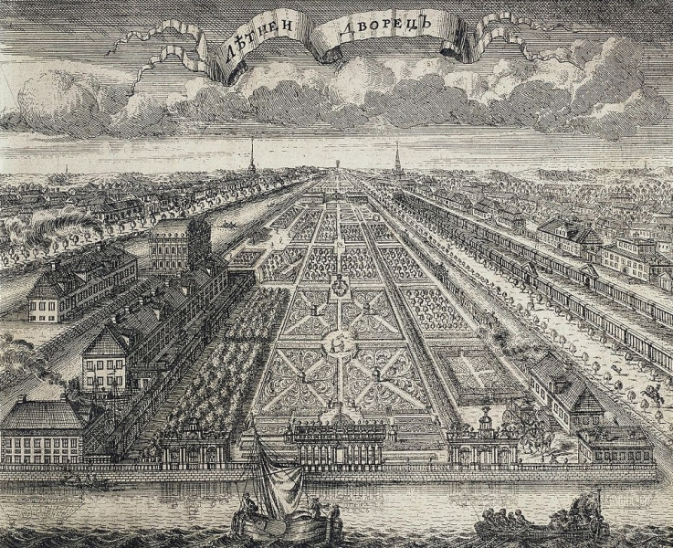 Летний дворец и Летний сад в Санкт-Петербурге, 1716 г. Автор: А. Ф. Зубов