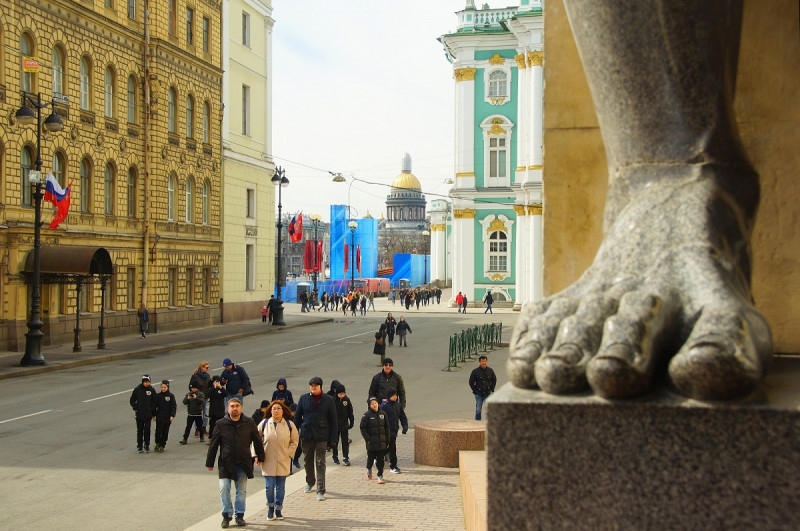 Вид с Портика Нового Эрмитажа в Санкт-Петербурге