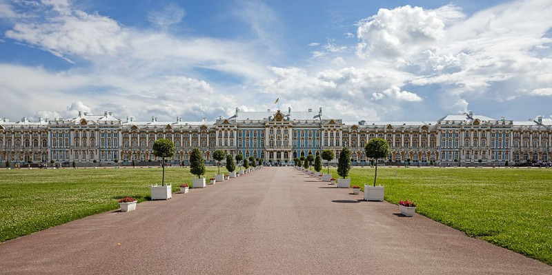 rus 2016 pushkin catherine park catherine palace facade