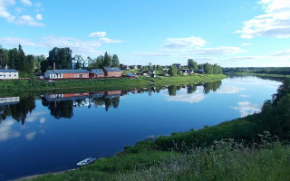 Берег реки Сясь в Колчаново. Фото: Uz1awa