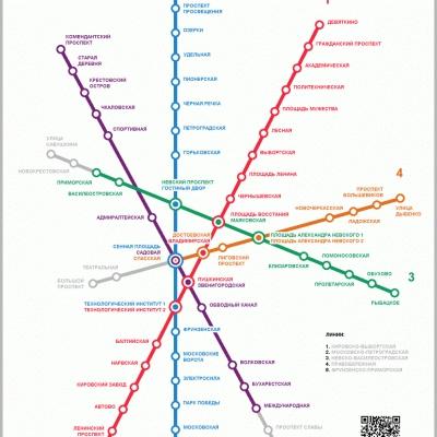 Схема метро Санкт-Петербурга актуальная на 2021 год
