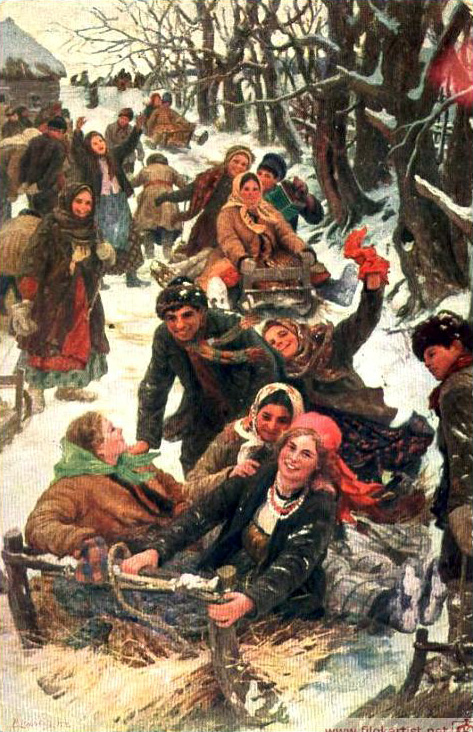 Ф. В. Сычков. Праздничная забава, ранее 1917 г. (Wikimedia Commons)